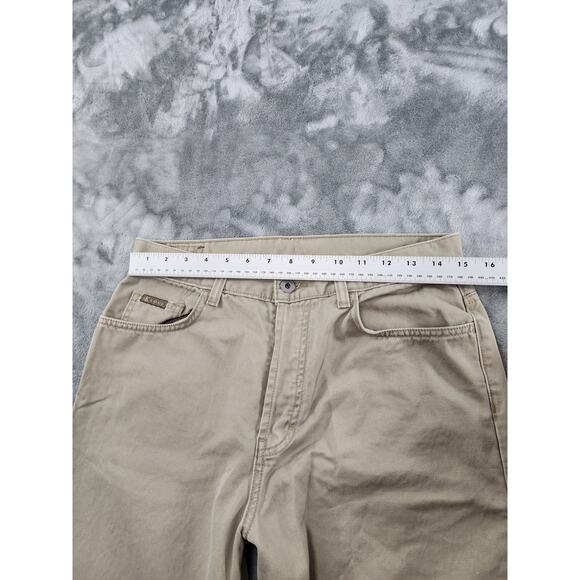 Vintage 80s Calvin Klein Khakis High Rise Button Fly Denim Jeans Size 9 Tan - Picture 11 of 15